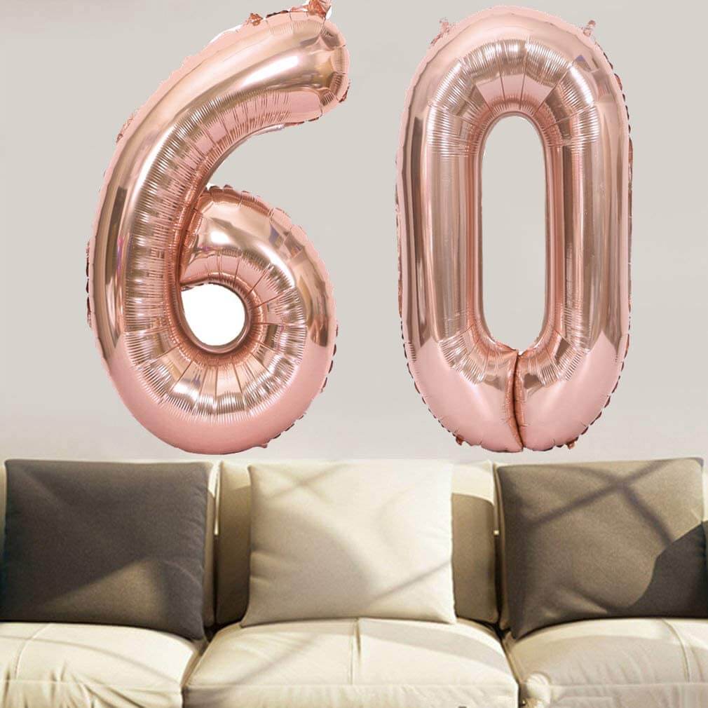 XXL 100cm Helium Folienballons Jubiläum Zahlen Gold Rose Champagner 2019 balloon 