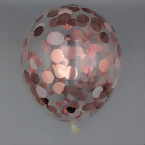 Konfetti Latexballon Rose Gold 30 cm gefüllt mit Helium