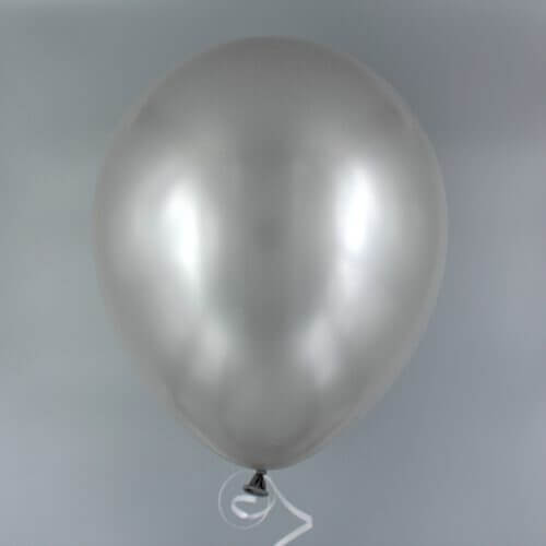 Latexballon - Silber Metallic 30 cm gefüllt mit Helium