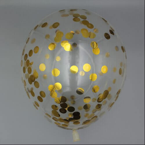 Konfetti Latexballon Gold 30 cm gefüllt mit Helium
