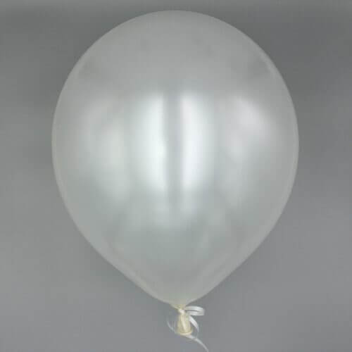 Latexballon - Weiß Metallic 30 cm gefüllt mit Helium