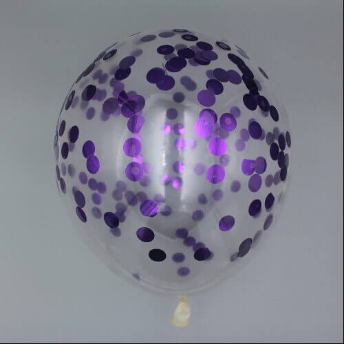Konfetti Latexballon Lila 30 cm gefüllt mit Helium