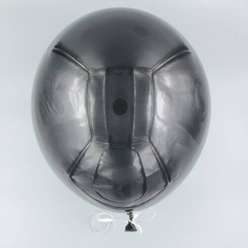 Latexballon Schwarz glänzend 30 cm gefüllt mit Helium