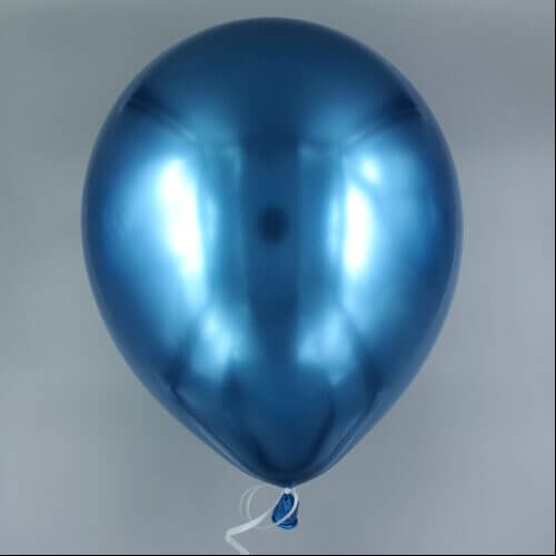 Latexballon, Blau Premium Metallic 30 cm gefüllt mit Helium