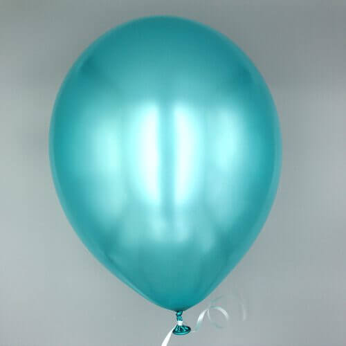 Latexballon - Türkis Metallic 30 cm gefüllt mit Helium