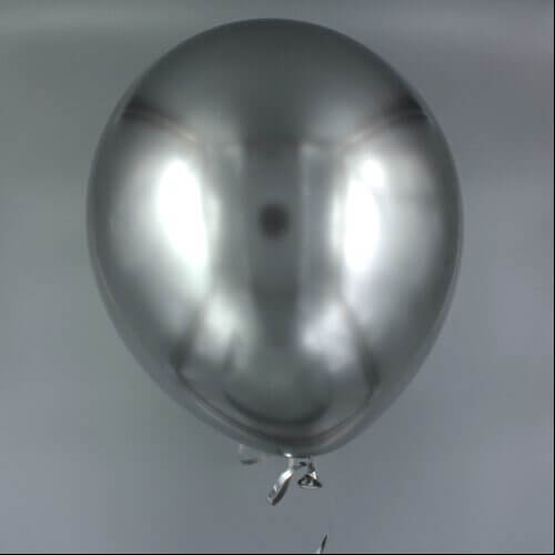 Latexballon, Silber Premium Metallic 30 cm gefüllt mit Helium