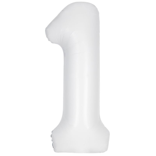 Zahlenballon 1 weiß XL 100 cm gefüllt mit Helium