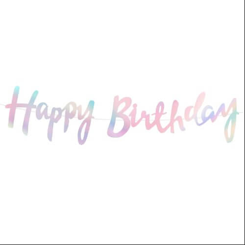 Banner Happy Birthday holographic 110cm