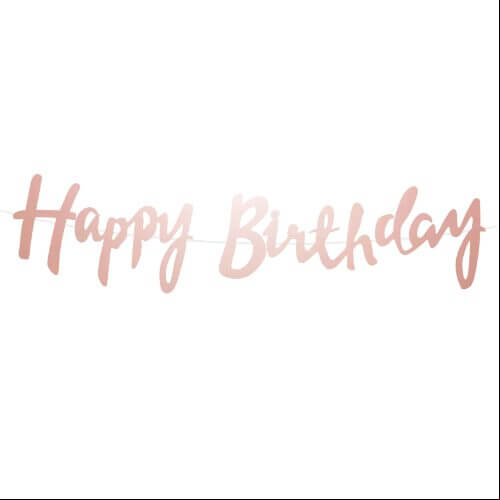 Banner Happy Birthday rose gold 110 cm