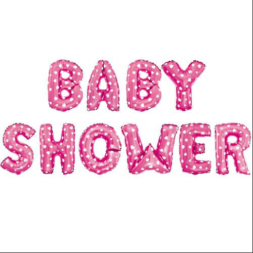 BABY SHOWER rosa Folienballon 40cm Höhe