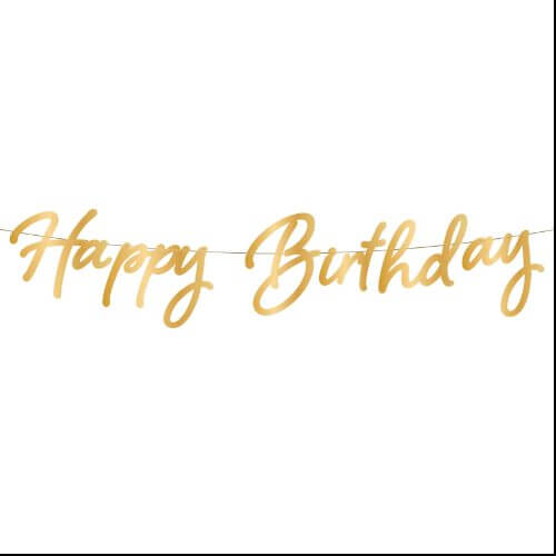 Banner Happy Birthday gold 110cm