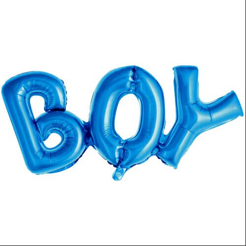 Folienballon BOY (Junge) Schriftzug blau 70x27cm