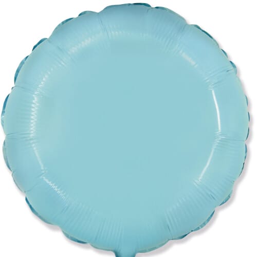 Folienballon Rund Ø 45 cm - Pastell blau mit Helium gefüllt