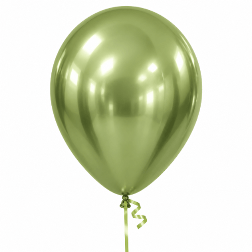 Limetten Grün Chrom – Latexballon 30 cm, mit Helium gefüllt