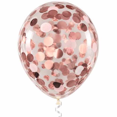 Rosegold Konfetti – Latexballon 30 cm, mit Helium gefüllt