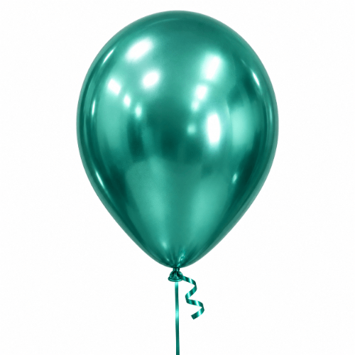 Smaragd Grün Chrom – Latexballon 30 cm, mit Helium gefüllt